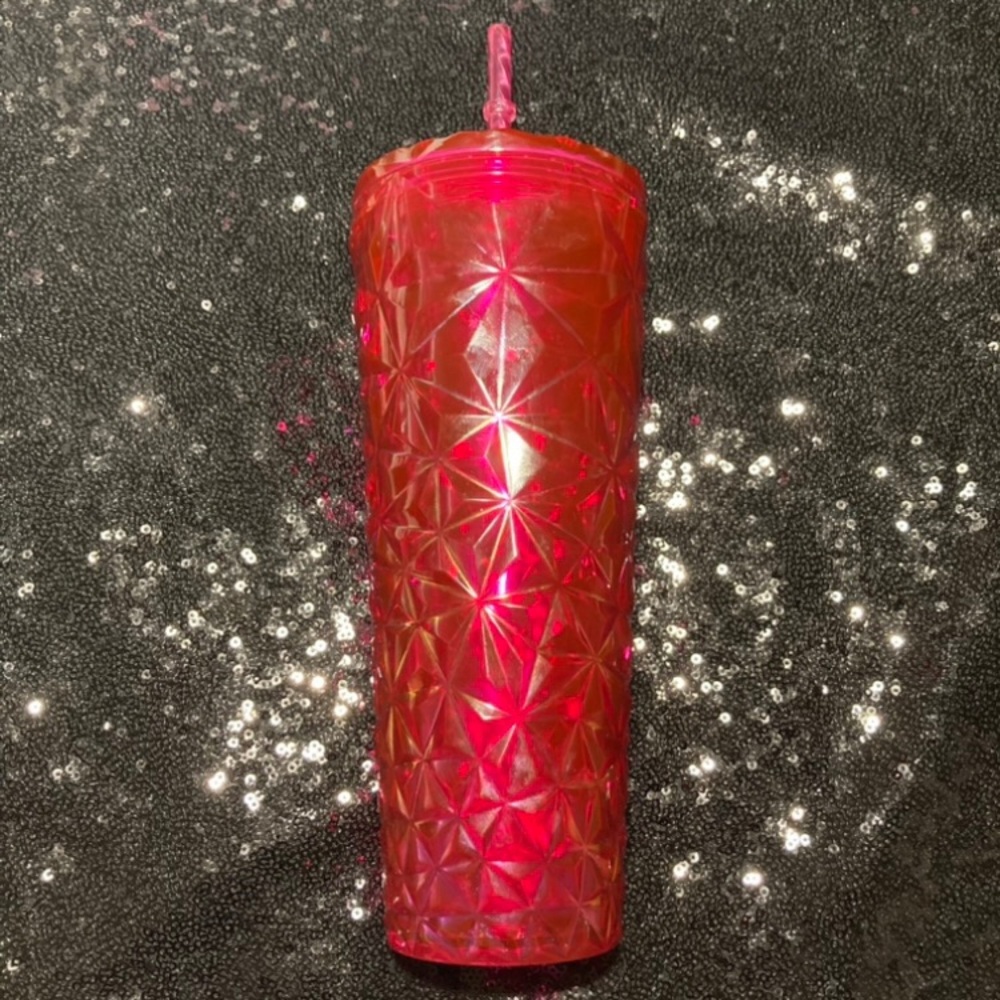 Starbucks Venti Tumbler Fuchsia Flower Pink Prism 24oz Cold Cup Summer 2024 NWT - Picture 12 of 17